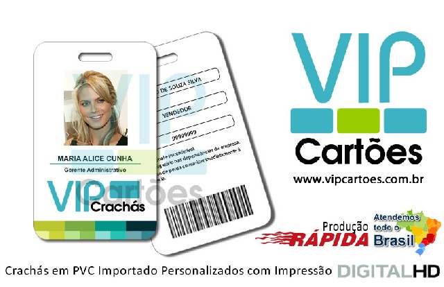 Foto 1 - Crachás cartões e carteirinhas pvc personalizadas
